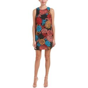 CeCe Arlington Shift Dress Women Size 0 Multicolor Floral Print Sleeveless Crepe